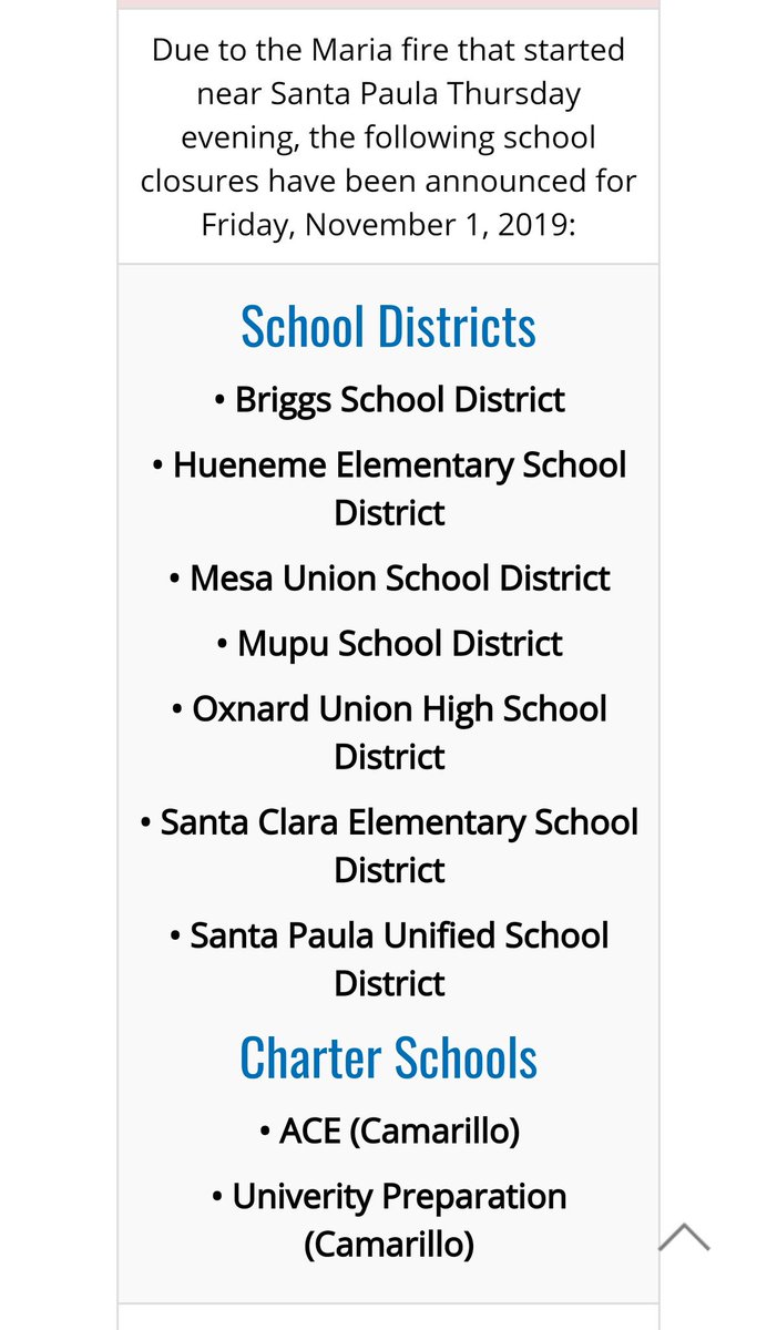 auroramyst's tweet photo. #MariaFire #Ventura #SantaPaula #Somis #Camarillo #California #Wildfires #HappeningNow #BreakingNews #SchoolClosures
Here is the list of closed schools at the time of this posting: https://t.co/3exMx8vBDC