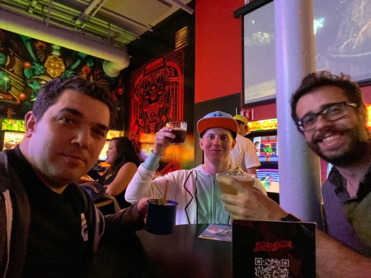 alonorbach's tweet photo. Samsung Halloween at #SDC19 with @SpencerFricke @zachien 👻 #GalaxyGameDev (@ Miniboss in San Jose, CA) https://t.co/Plz1AsxUY7 https://t.co/FNiz59SD3S