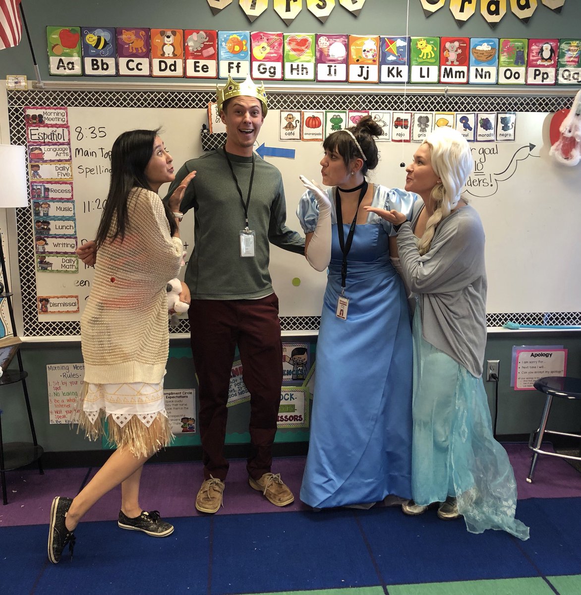 MrsAlbert1's tweet photo. 1st grade princesses every year. @MrsButtry is on maternity so we are missing our Rapunzel, however Mr. Briggs makes a great prince. @MPS_BlackElk https://t.co/0LBuBXWif0