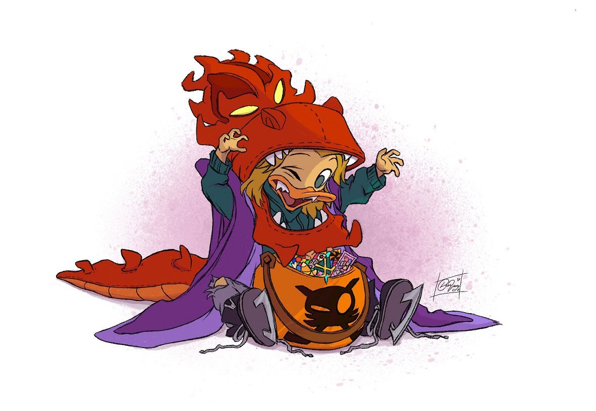 _dazzlingduck's tweet photo. Happy Mighty Halloween!!🎃🏒#MightyDucks #MDTas #Disney #HappyHalloween He wants to make a dive into his sweets. Can't say how much I love this character. #Nosedive https://t.co/XLtlegFs25