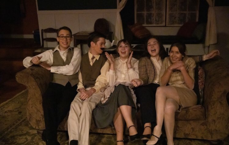 CardinalTheatre's tweet photo. Come get SPOOKED with the cast of mousetrap tomorrow and saturday @8 + sunday @2. Aren’t you curious to know whodunnit? https://t.co/22q3Pz0sCl