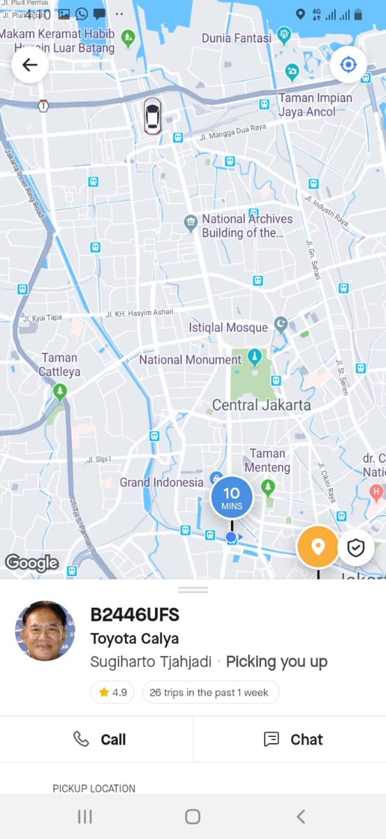 siap jemput gak pake lama mesen di menteng mobil di ancol hehehe 2jam baru dijemput GPS nya sakit jiwa