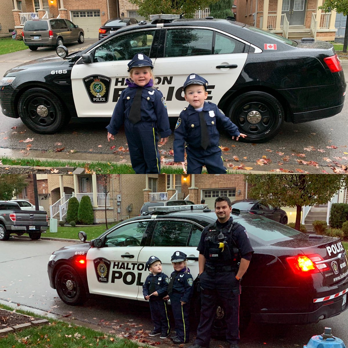 mamamoodie's tweet image. Perfect timing - how are we ever going to top this ...... thank you! @HaltonPolice @HRPSMiltHH  #halloween2019 #officersintraining #backup