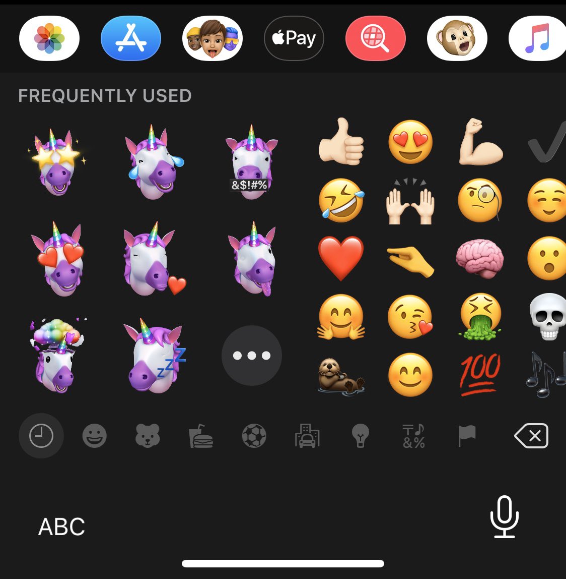 Unicorn emojis on new iOS