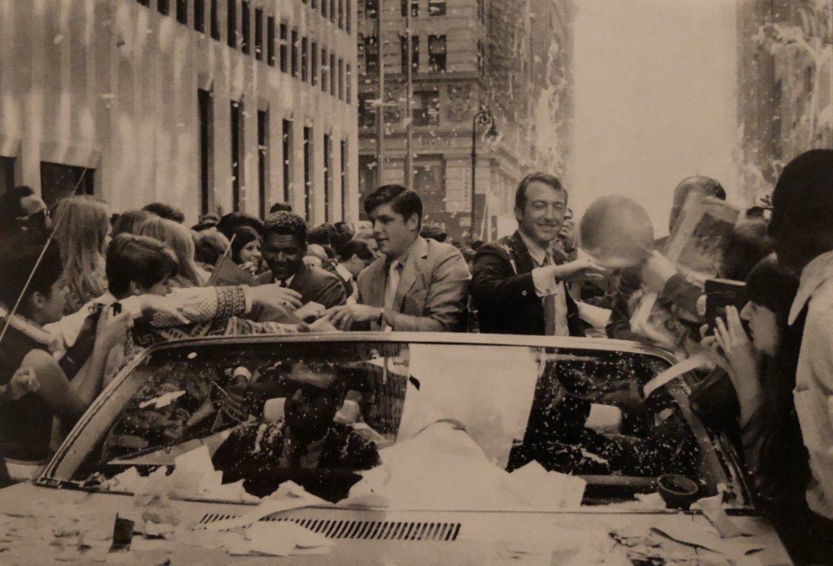 metsrewind's tweet photo. Tom Seaver and Jerry Koosman enjoy the ticker tape parade through Manhattan to celebrate the 1969 World Series title. #LGM #69Rewind #Mets #MetsRewind https://t.co/XnUFBdvo8m