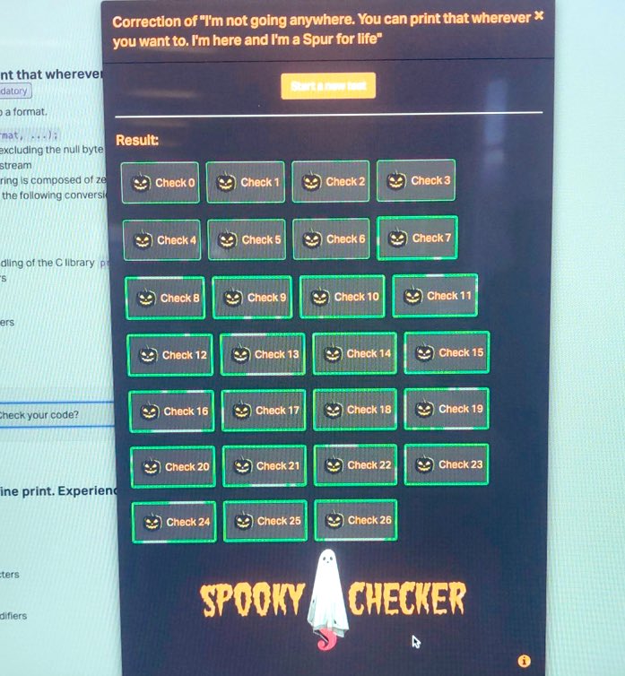 AmandineSF's tweet photo. Super proud of this #marketingcampaign to surprise our students. I hope you liked it. Thank you to @JannisMarna , @krisbredemeier , @OldKingHamlet , @guillaumesalva and @gautie_a for the execution and for their creativity. Happy Halloween! #SpookyChecker #holberton https://t.co/nLEsr85Lsh