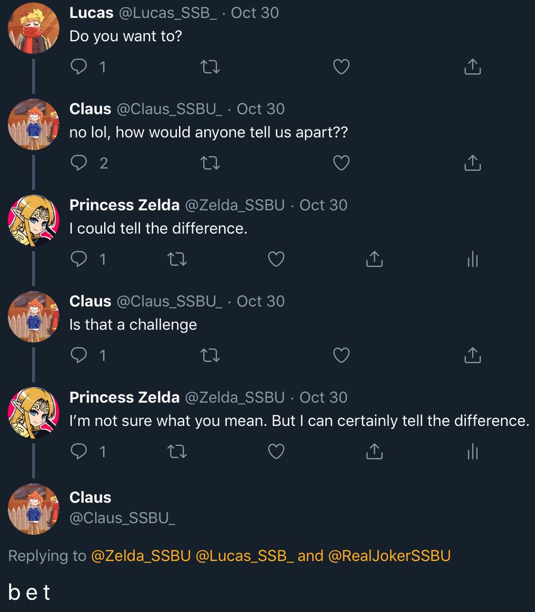 Zelda_SSBU's tweet photo. @Claus_SSBU_ @RealJokerSSBU @Ashley_SSBU I thought it was a bit obvious, but cute. https://t.co/fTv87aDzrn