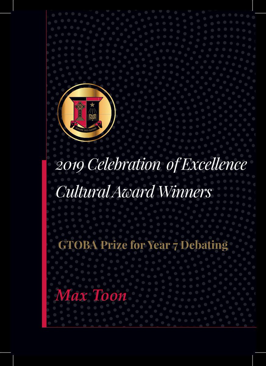 GTCulture's tweet photo. 2019 Celebration of Excellence - Cultural Award winners: Debating #Congratulations #TerraceDebating #TerraceCulture #GT2019 #redandblack https://t.co/DZ1gGtFttf