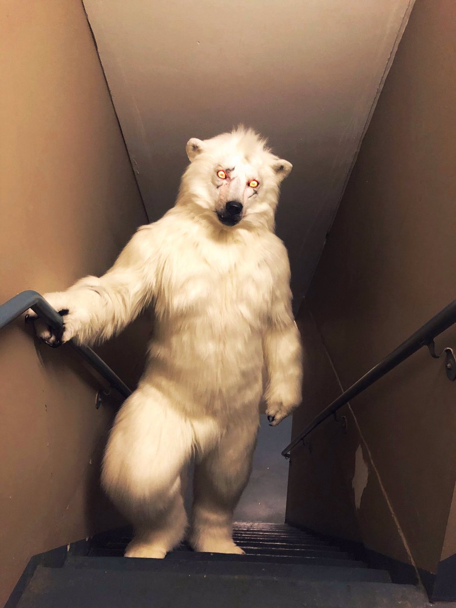 BorasBear's tweet photo. Not all the polar bears are as intimidating as this one.... or as artistic as this one!🎶🎵
#HappyHalloween a bit advanced #FursuitFriday https://t.co/JuznsCKKfA