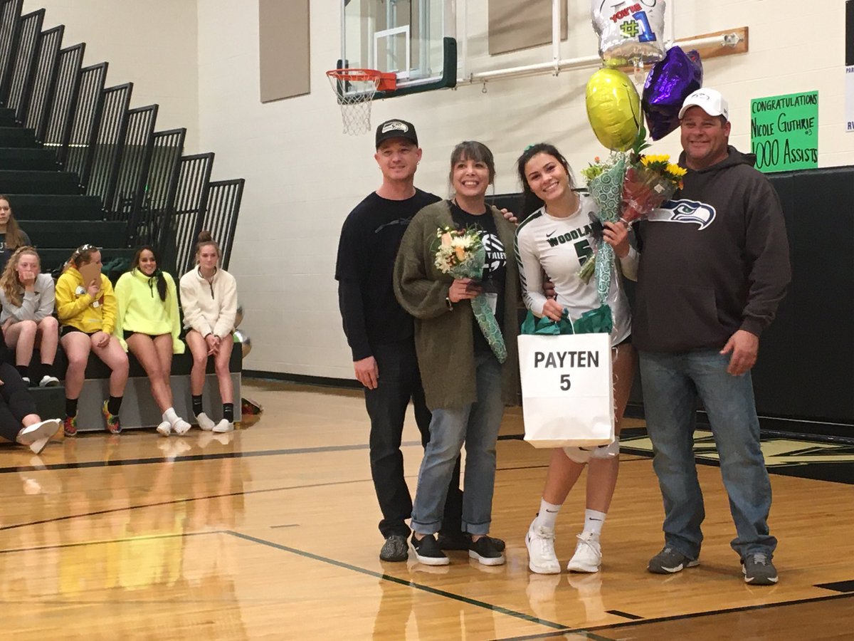 WHSBEAVERS's tweet photo. It’s senior night. Final night in this gym for these two - but their work is far from over! Thanks for your dedication to our volleyball program - we appreciate you! https://t.co/axJubeZ9IF