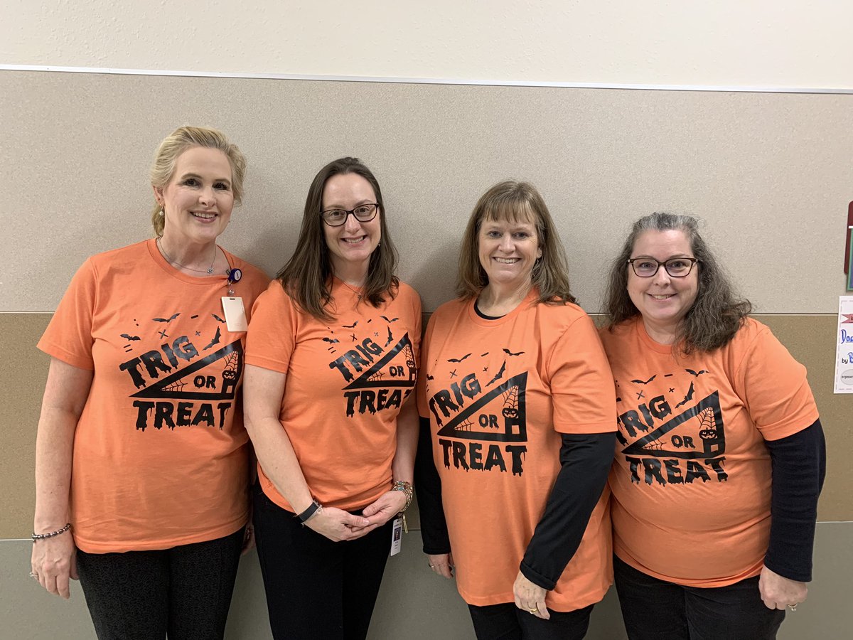 robingreenemath's tweet photo. 7th Grade Math Peeps are Trig or Treating today at #CPMS19 #Greenegirlscreations #loveteachingwiththeseladies https://t.co/57WhYMy4LG