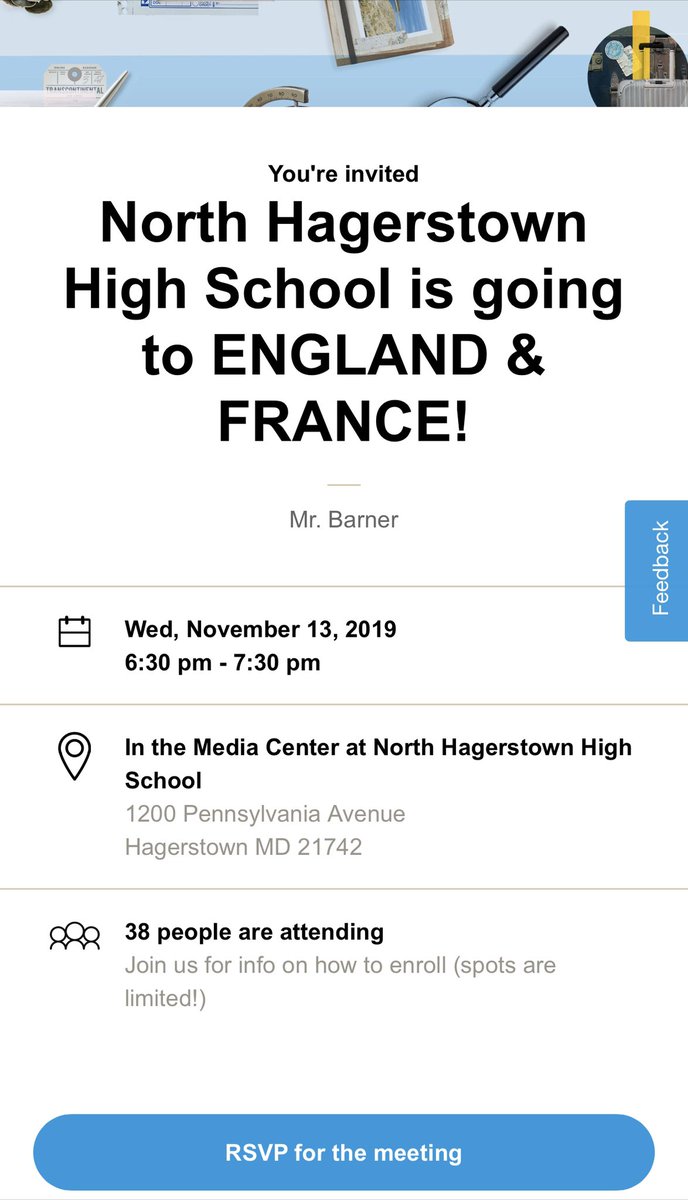 England 🏴󠁧󠁢󠁥󠁮󠁧󠁿 &amp; France 🇫🇷 are waiting, North High! Make sure you RSVP to see how you can make it happen! rsvp.eftours.com/mvyjdv9 <a href="/HubsNHHS/">North Hagerstown High School</a> <a href="/rebjam16/">James Aleshire</a> <a href="/MrRossiNMS/">James Rossi</a> <a href="/DownsDownschr/">Christopher Downs</a>
