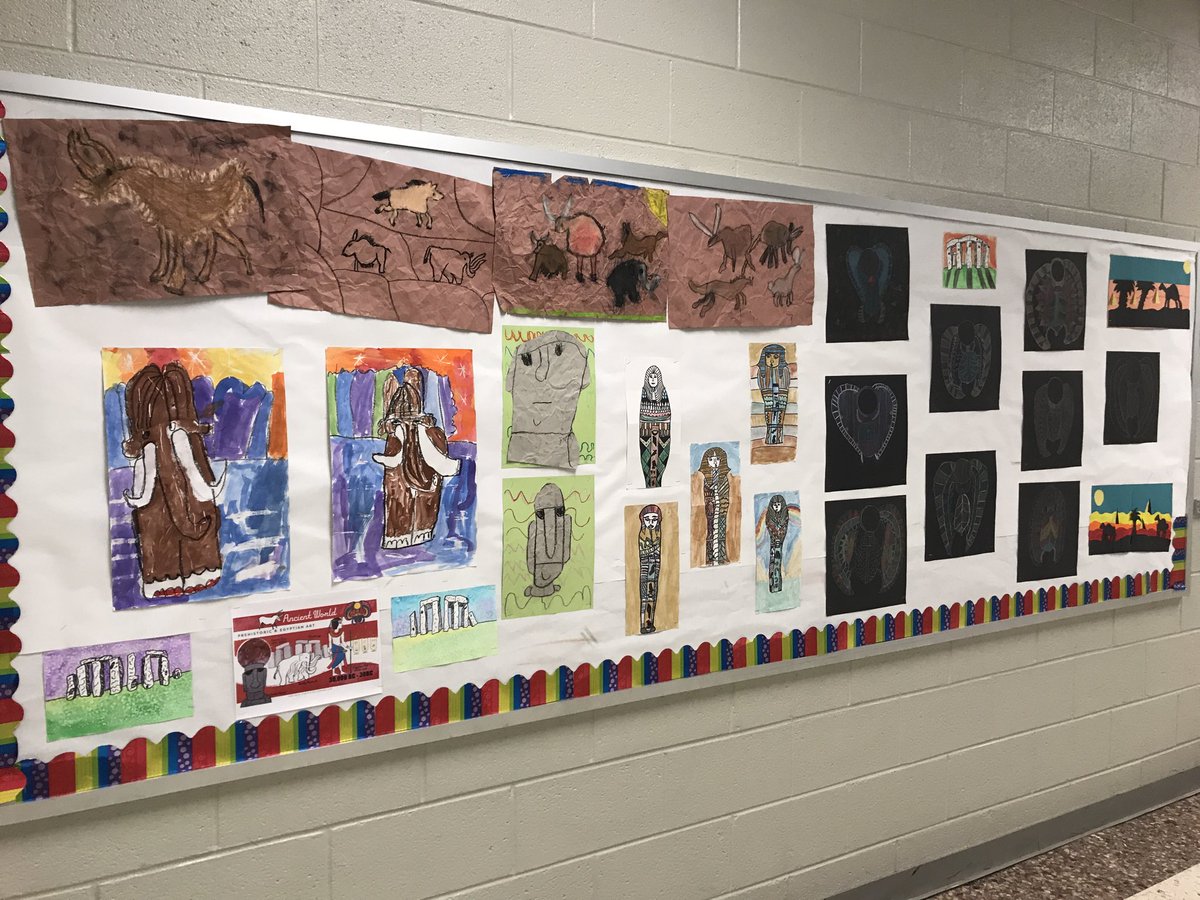 ThisisASchultz's tweet photo. Ancient world art from our first quarter! K-5 represented ⁦@penn_panthers⁩ https://t.co/VDhrqcPMMz