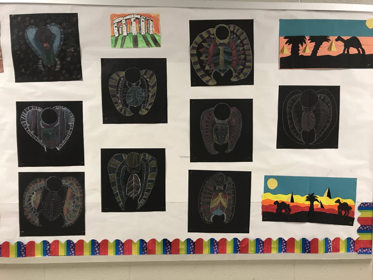 ThisisASchultz's tweet photo. Ancient world art from our first quarter! K-5 represented ⁦@penn_panthers⁩ https://t.co/VDhrqcPMMz