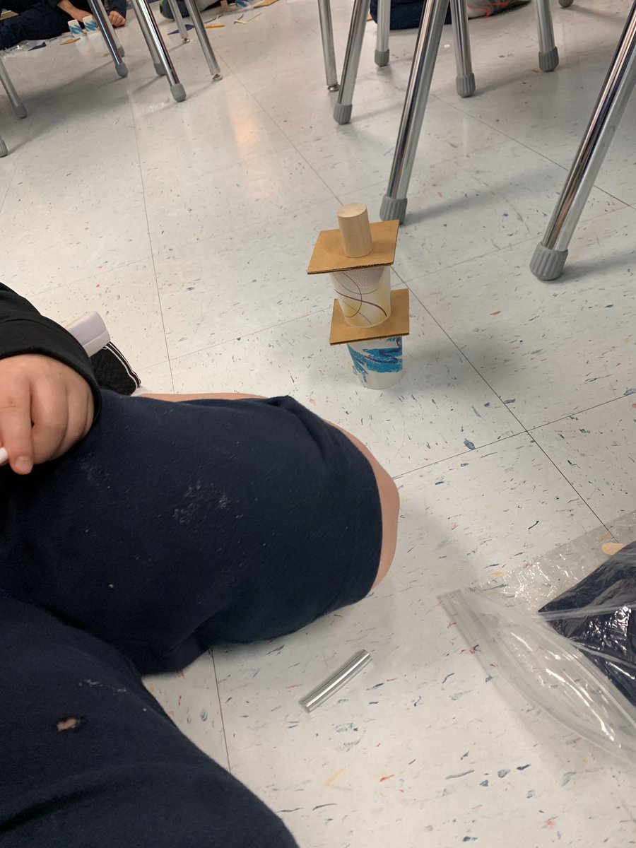 ddixon120's tweet photo. What properties do towers have? We constructed, measured and tested our towers today! Some designs needed adjusting and I’m proud to say they persevered! #AMSTI #EmpowerMCPSS #learningleading #ORourke https://t.co/12xELAuarp