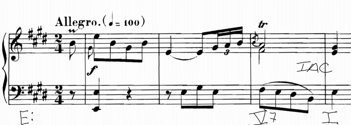 MatthewTao4's tweet photo. Here is an example of an imperfect authentic cadence in Marianne von Martinez's (1745-1812) Piano Sonata in E Major.

#expandthecanon #umbcmusictheory https://t.co/Hr7etTDPaN