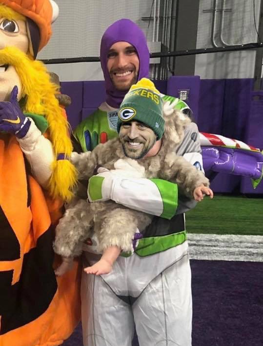 ghettoJJmac's tweet photo. Happy Halloween. I’m Buzz and my son Aaron is a little bitch. https://t.co/c6W5emj3XV