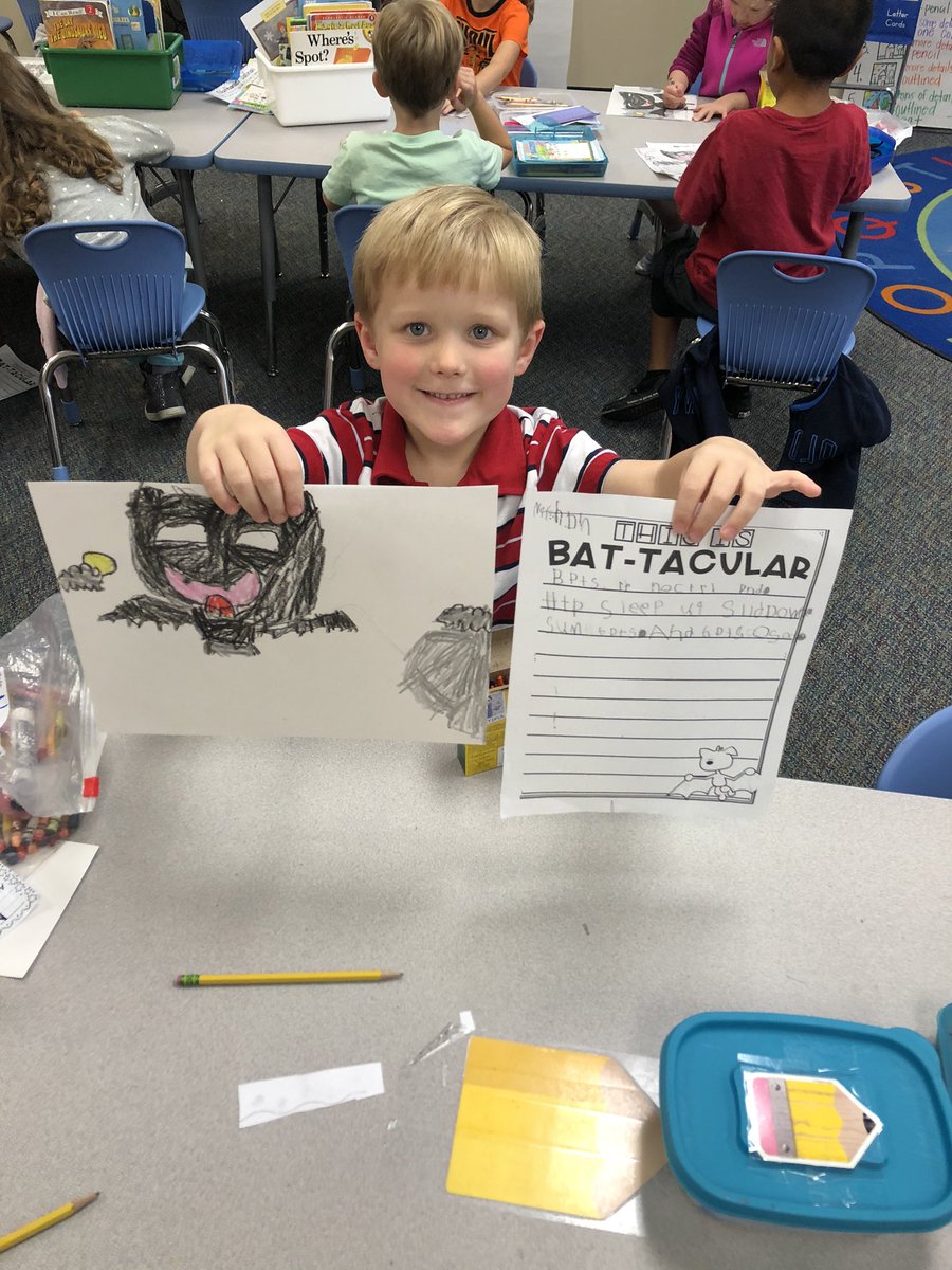 mrsjdotson's tweet photo. Bat-tacular show and tell writing 🦇 @PowellCISD https://t.co/s9PkwNMr1t