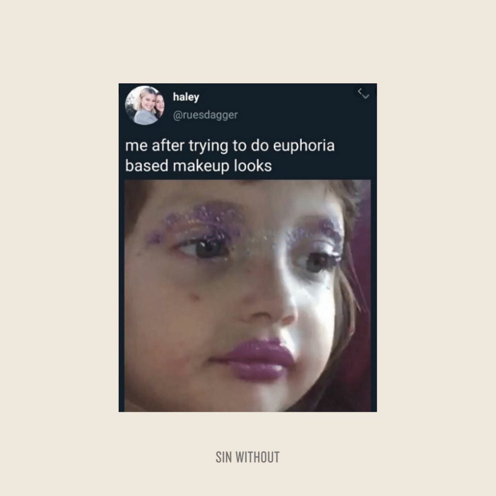 sinwithout's tweet image. **me getting ready for Halloween with my @euphoria inspo looks**