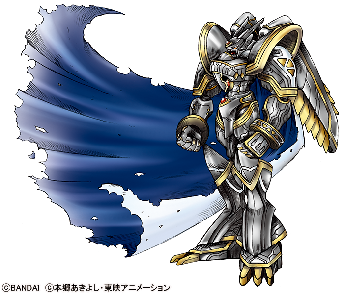 デジモンウェブ公式 デジモンx3 ピックアップコーナー アルファモン を紹介 聖騎士ロイヤルナイツの1体でありながら 聖騎士への抑止力的な存在とされる 通常は姿を現すことはなく 蒼いマントを翻す孤高の隠士とも呼ばれる 商品詳細はこちら