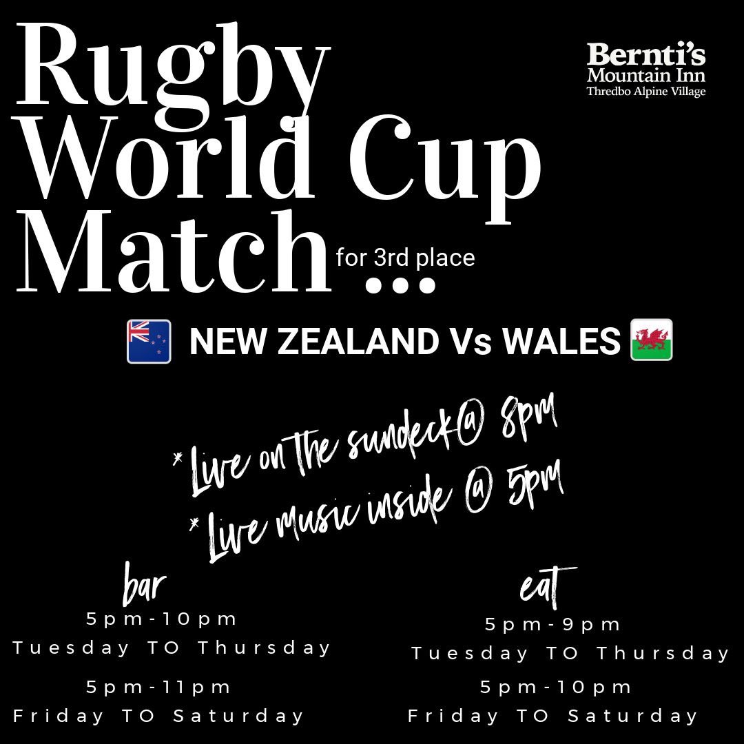 BerntisInn's tweet photo. Just like the olympics only broadcasted every 4 YEARS! 
See it live at Bernti’s the 2nd last match of The Rugby World Cup for 3rd overall place. 🤫🥴 #comeondown #seeitlive #liveitup https://t.co/yG78NDEnOk