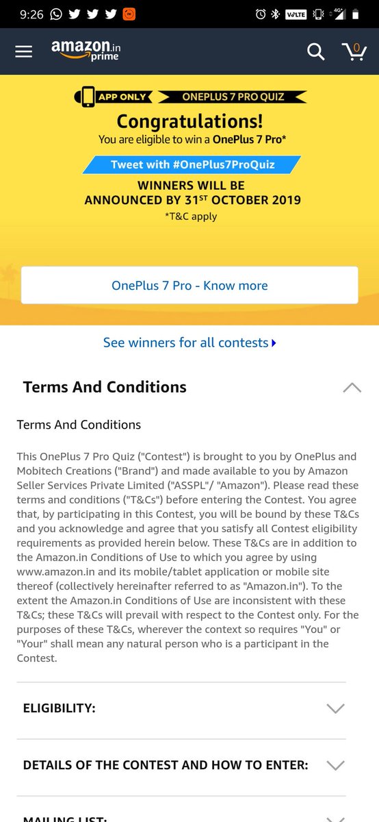 Iamtushar1sh's tweet photo. Who's winner of #oneplus7proquiz @amazonIN @OnePlus_IN https://t.co/73zdluIjAl