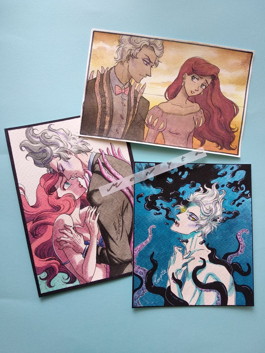 Monyta_art28's tweet photo. 3 little drawings~
#watercolour #eightfootjoe #エイトフットのジョー #ariel #thelittlemermaid #villainrecruiters https://t.co/QgxwLU506O