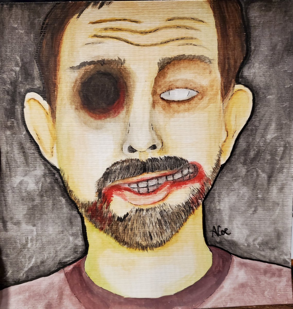 AcoeSama's tweet photo. Here is my final post for #RTinktober #rtdraws it is @GeoffLRamsey as a zombie, perfect for Halloween. 

Hope everyone had a spooky day!
@RoosterTeeth @AchievementHunt https://t.co/FxFOt9q6kO
