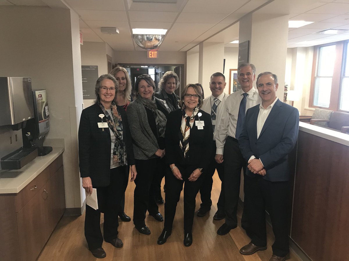 BillSantulli's tweet photo. It was awesome to visit Bob Miller (President) and members of his team at ⁦@Aurora_Health⁩ Burlington &amp; Southern Lakes with Kathie Bender Schwich (Chief Spiritual Officer) #advocateaurora https://t.co/WmpPNchp0K