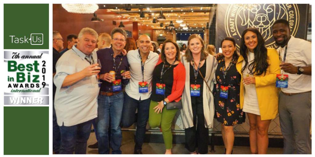 TaskUs's tweet photo. *Drum roll please!* 
We're honored to be named a @BestinBizAwards Best Place to Work! A BIG thank you to our team around the world for making this happen. #Awards #BestPlaceToWork 
Press release: https://t.co/1xgSya8ZIr
#WeAreTaskUs https://t.co/slPnHzUzzP