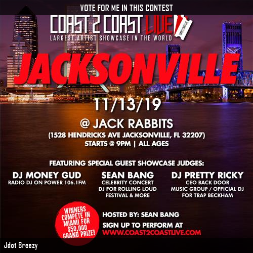 AEProductions_'s tweet photo. Just voted for Jdot Breezy to perform for $50K Prize at #Jacksonville All Ages 11/13/19! https://t.co/mW8h8NBKRL #Coast2Coast https://t.co/bFyOvzwDJJ