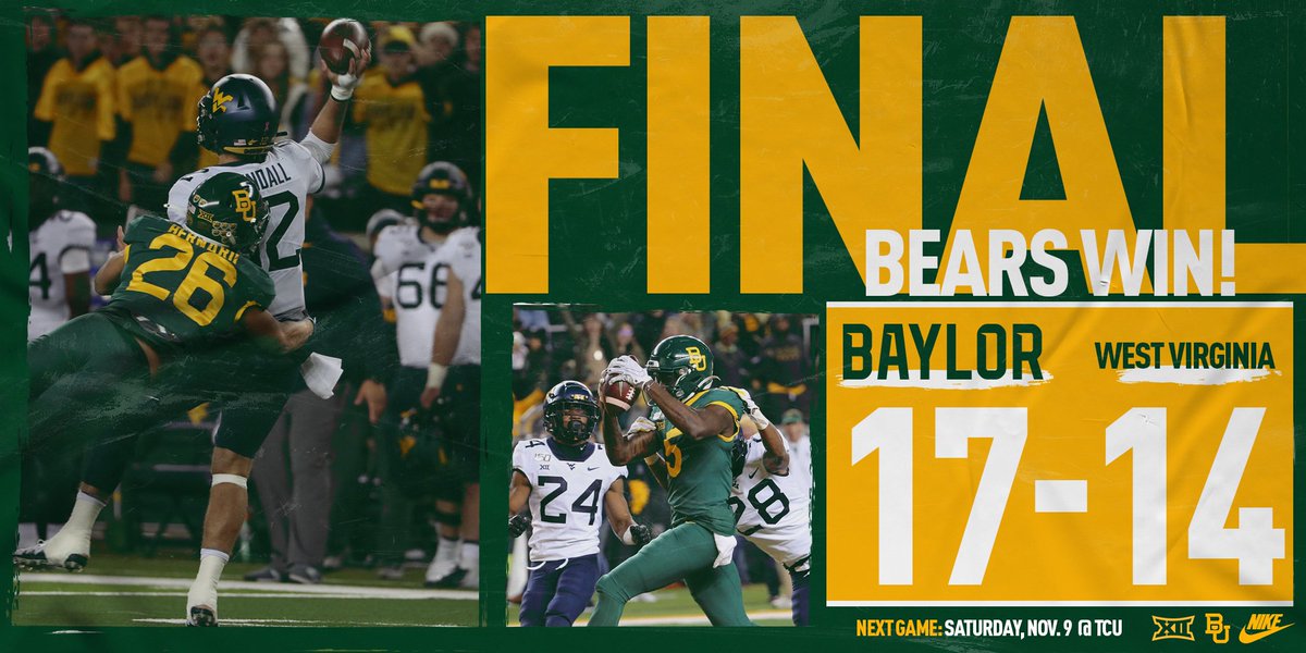 BUFootball's tweet photo. 8-0

#SicEm https://t.co/nHWDX8PxwG