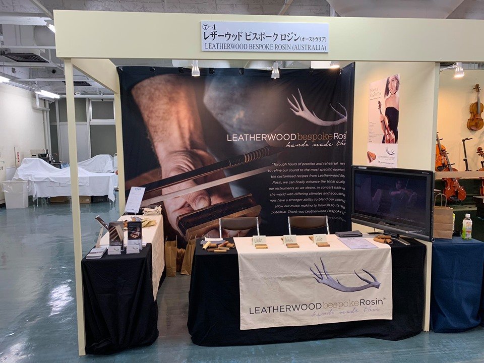 We’re here at the Tokyo String Fair! Set up and ready to go. If you are nearby please stop buy to try our fabulous rosin recipes!