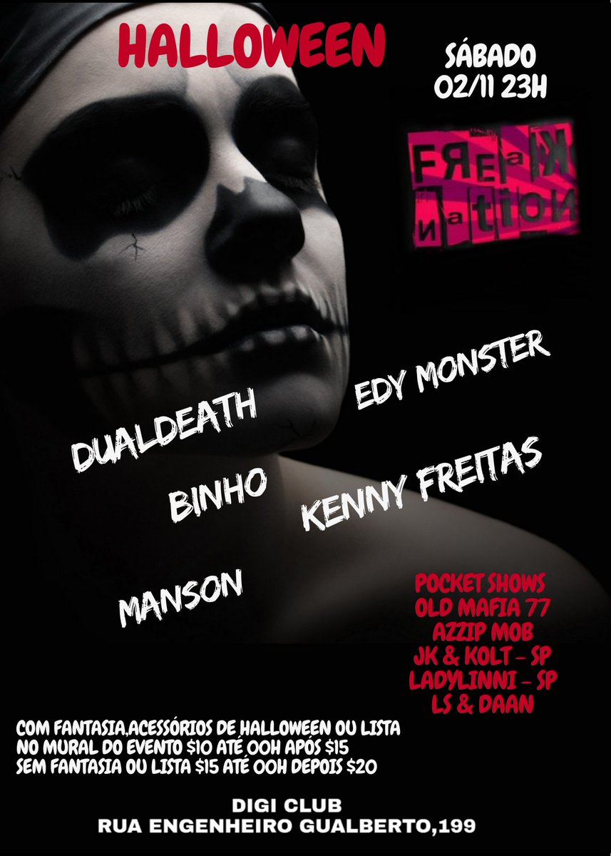 _FreakNation's tweet image. Neste sábado tem halloween Freak Nation no Digi Club 

facebook.com/events/5053416…