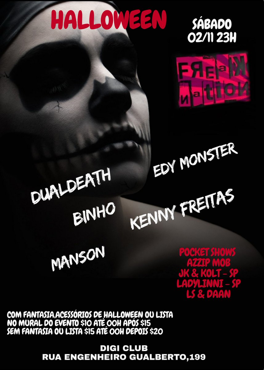 Blood_Shake's tweet image. Sábado @_FreakNation  Halloween a partir das 23h lá no Digi Club!!!facebook.com/events/5053416…