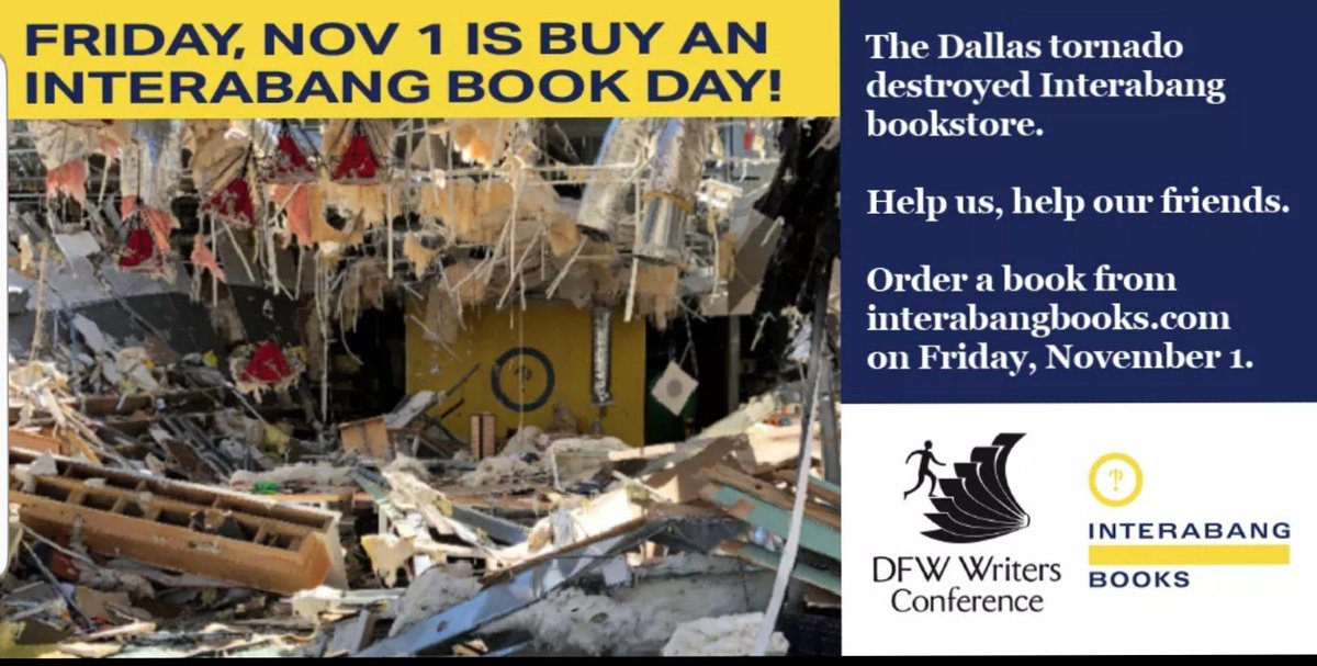 Interabang Books is the official bookstore of the DFW Writers Conference. Help us show the staff how much they mean to us by buying a book on November 1st. Make it count by sharing far and wide with your network.