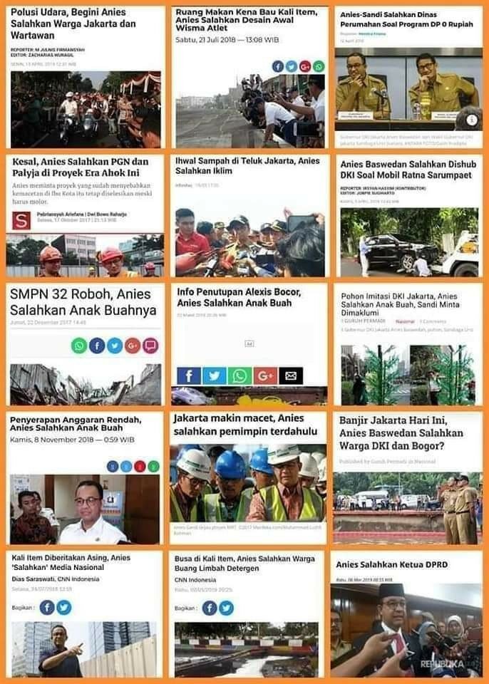 Kekira ada yang belum disalahkan Gabener ndak becus kerja <a href="/aniesbaswedan/">Anies Rasyid Baswedan</a> ndak tweeps?

kalau ada tambahin yah!