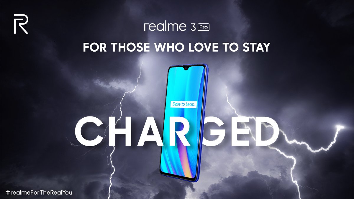realmeIndia's tweet photo. With VOOC Flash Charge 3.0, #realme3Pro is the perfect choice for those who love to stay charged and conquer the world! It’s time to choose the #realmeForTheRealYou and witness how #SpeedAwakens. 
Know more: https://t.co/ksJwqHKkGm https://t.co/YeJY1wBbUS