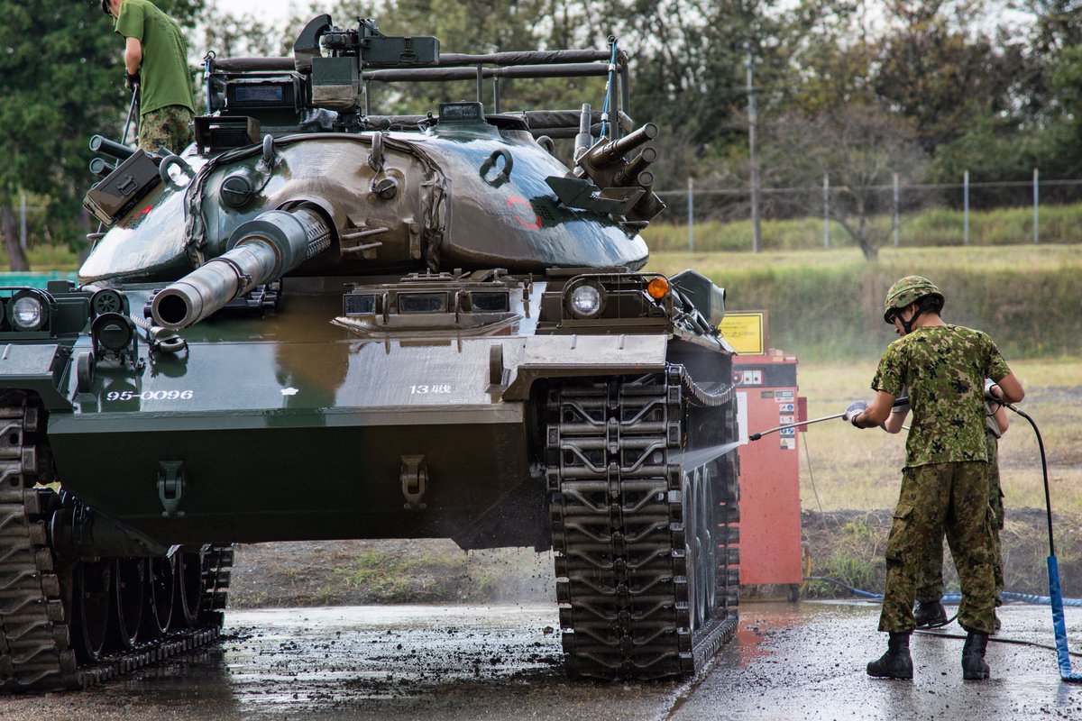 ট ইট র オメガレッド 洗車あたま祭 笑 戦車あたま祭 岡山 美作 陸上自衛隊 日本原駐屯地 日本原駐屯地創設54周年 記念行事 総合予行 74式戦車 戦車 山陰スタ写真部 広報さんありがとう
