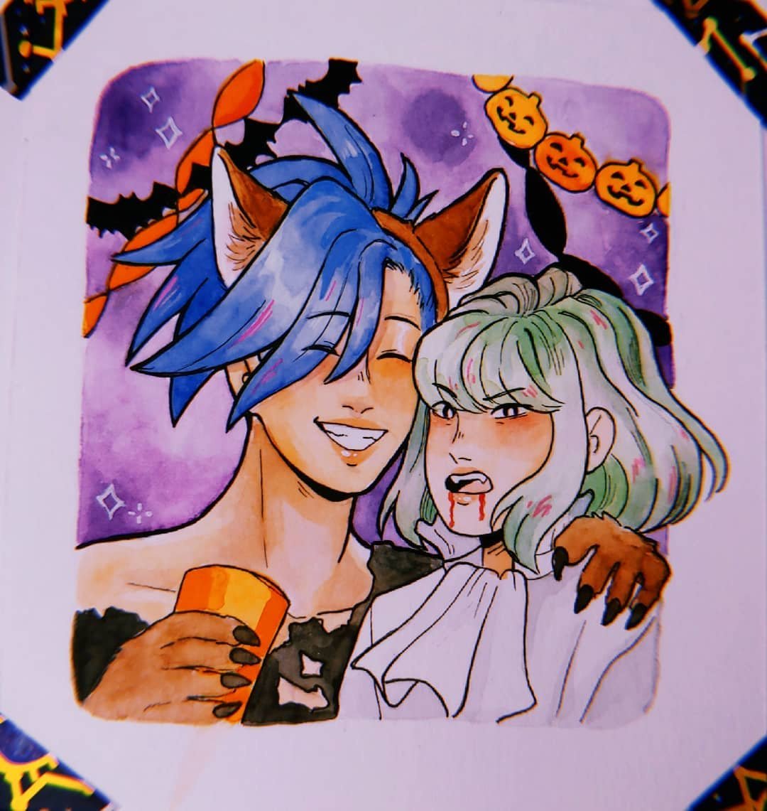 yeuziu's tweet photo. Day 31 Happy Halloween from Galo and Lio! 🎃
#inktoberday31 #Inktober2019
#promare #promareinktober https://t.co/ITCU7usK2Q