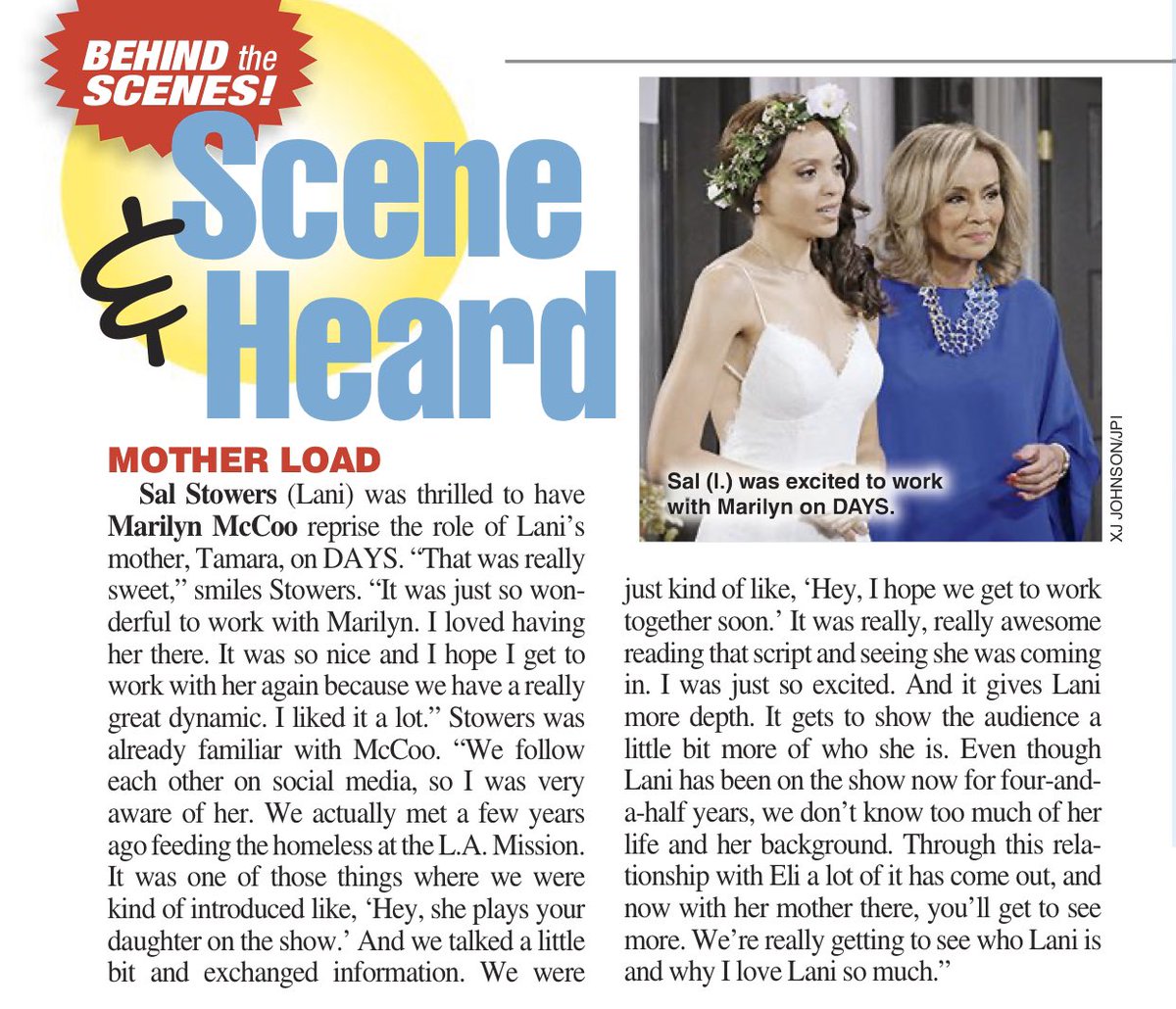 EliandLani's tweet image. Behind the scenes • Scene &amp;amp; Heard: @SalStowers about @mccoodavis return as #TamaraPrice. ❤️

#Elani #Days