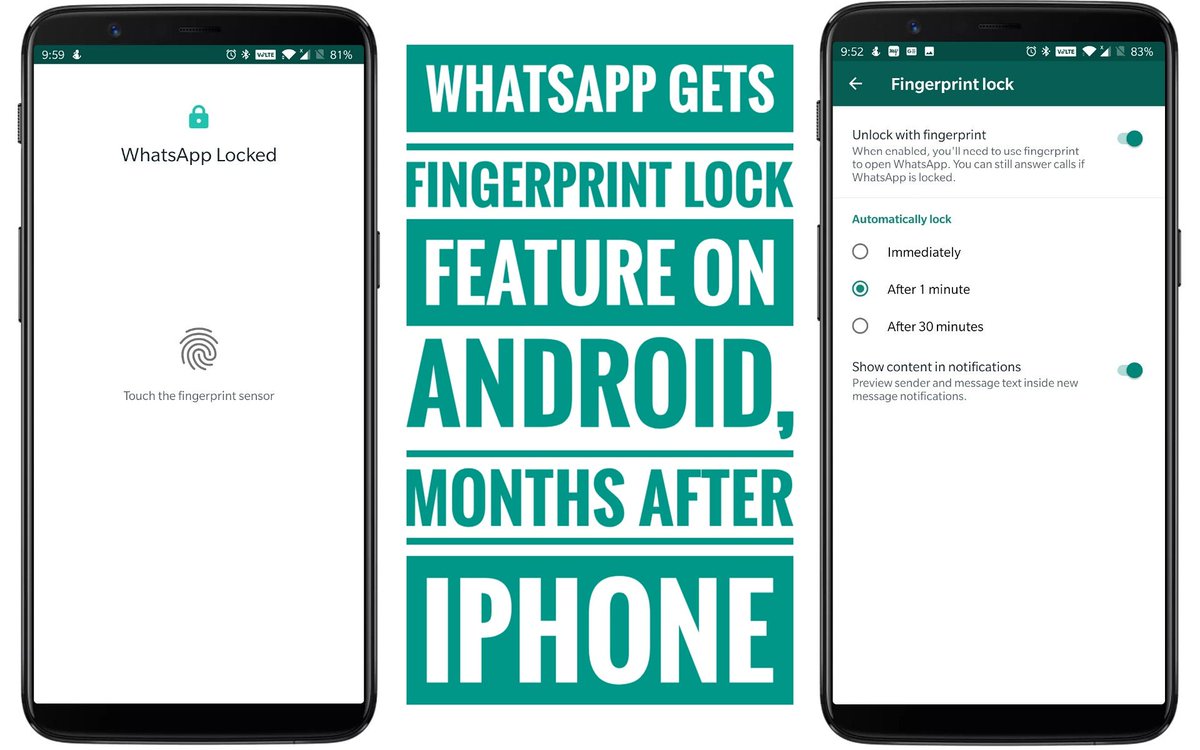 DataFusion7525's tweet photo. To enable fingerprint lock, open WhatsApp go to settings/account/privacy/fingerprint lock. 

WhatsApp Gets Fingerprint Lock Feature on Android, Months After iPhone.

#whatsapp #fingerprint #datafusion7525 #android #update #lock #security #privacy https://t.co/WcECXxpakh