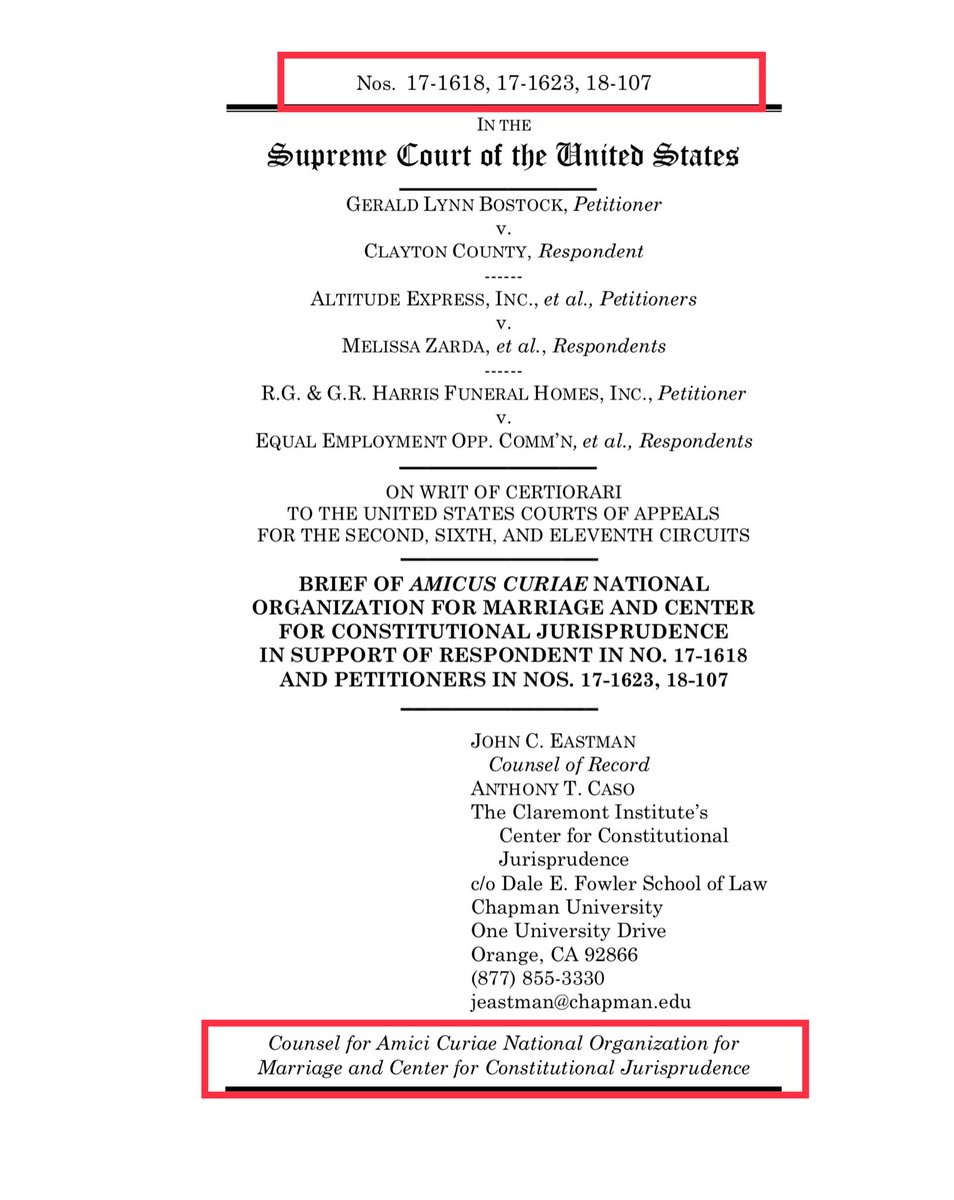 CHASER You BETCHA NOM filed briefs in ALL of the aforementioned & linked casesBostockAltitudeG.R. R.G Funeral  https://www.supremecourt.gov/DocketPDF/17/17-1618/113295/20190822163538566_17-1618%20BSAC%20NOM%20CCJ.pdf