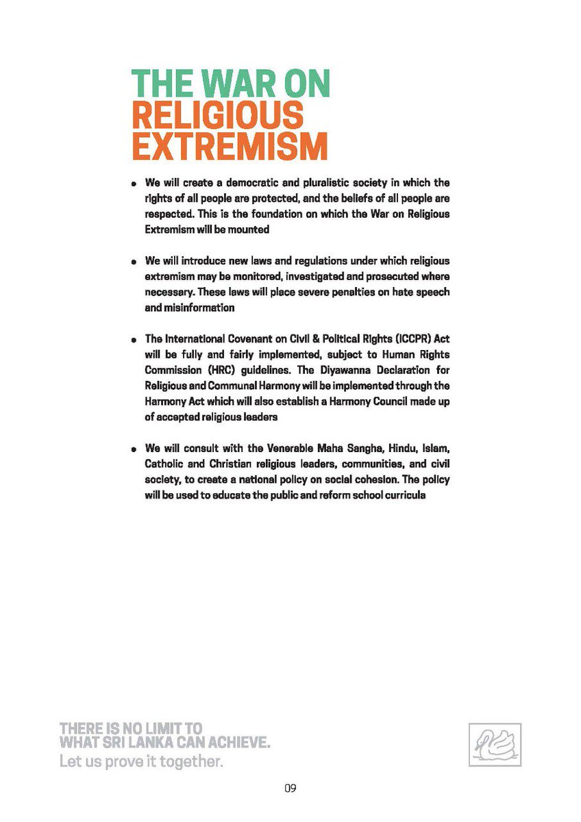 sajithpremadasa's tweet photo. The Zero-Tolerance Policy: War on Drugs, War on Corruption and War on Religious Extremism. #SajithSocialRevolution #StrongNation #CompetitiveEconomy #FairSociety #Manifesto https://t.co/HTvuFti5Rr
