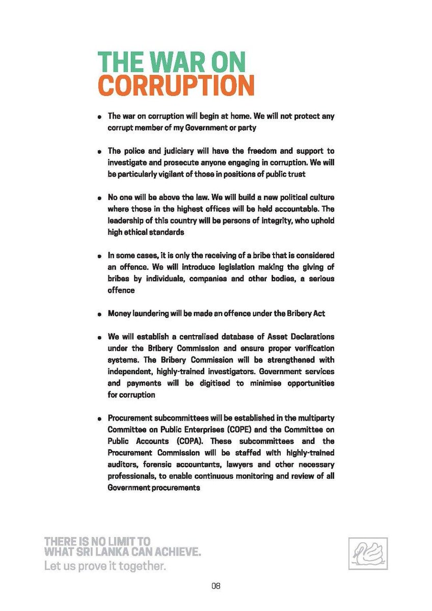 sajithpremadasa's tweet photo. The Zero-Tolerance Policy: War on Drugs, War on Corruption and War on Religious Extremism. #SajithSocialRevolution #StrongNation #CompetitiveEconomy #FairSociety #Manifesto https://t.co/HTvuFti5Rr
