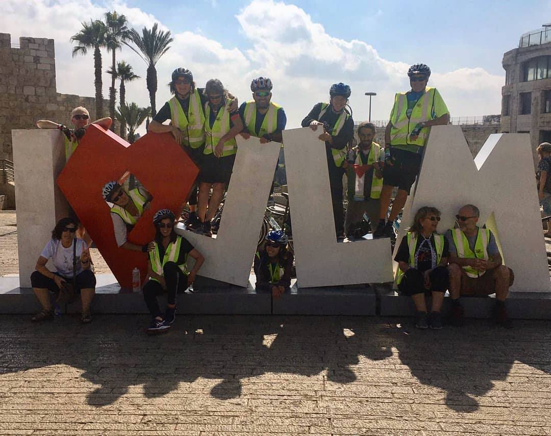 PalCommunityUK's tweet photo. #JustCycle reach Jerusalem!
"It's been ten days of hard work, solidarity, sadness, laughter and love. Thank you to the people of Palestine for welcoming us, feeding us, teaching us, trusting us, looking after us and making us laugh. We share your struggle and we share your hope." https://t.co/ciCVhEqejn