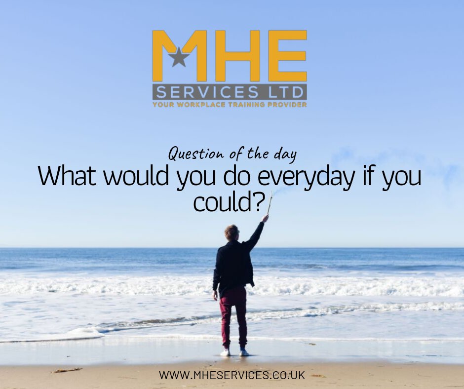 MHEServicesltd's tweet photo. #questiontime - 

❓ What would you do everyday if you could ❓

Let us know in this tweet. https://t.co/dNgis5SgDO