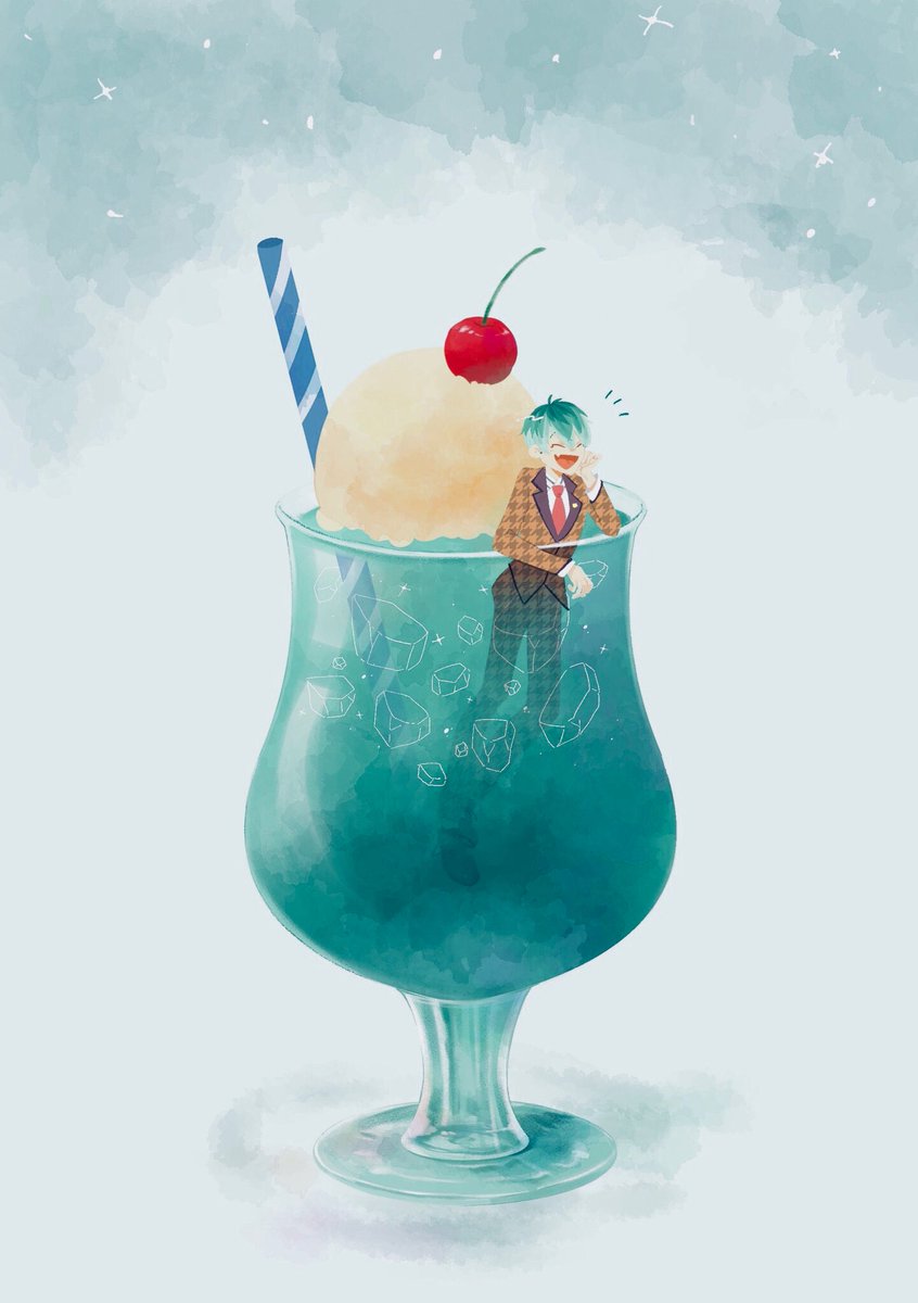 ぱんぱ クリームソーダ 白膠木簓を添えて