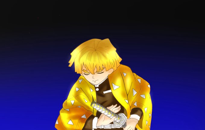 こうみさんがTwitterに投稿した我妻善逸(鬼滅の刃)のイラスト。