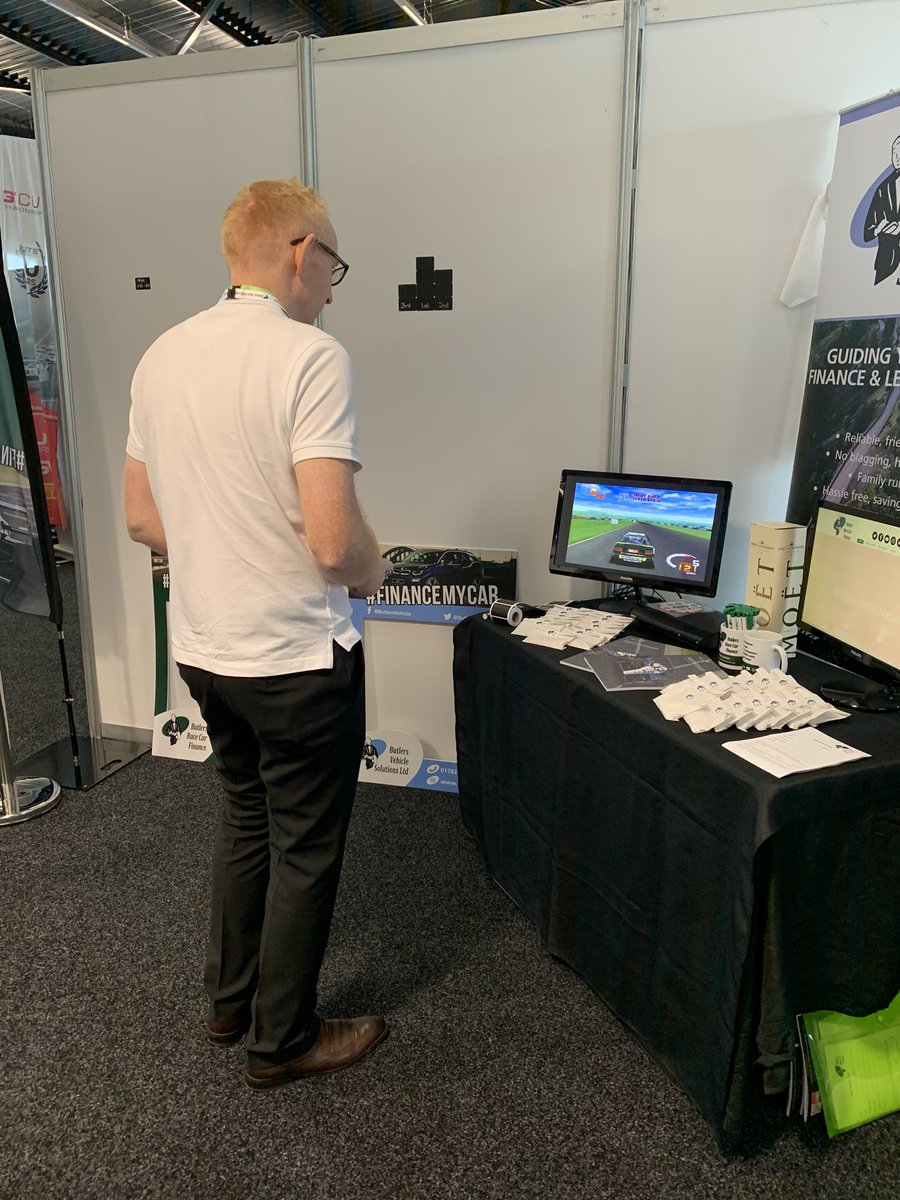 RaceCarFinance's tweet photo. Butlers @RaceCarFinance stand H247 set up at the @MSD_LIVE event at @SilverstoneUK today and tomorrow. Come and say hi and enter our retro gaming 🎮 competition to win a bottle of Moët 🍾. Fastest lap wins 🥇🏆🏎 #financemyracecar #butlersracecarfinance #msdlive2019 #RETROGAMING https://t.co/XXdjXJ2GSw